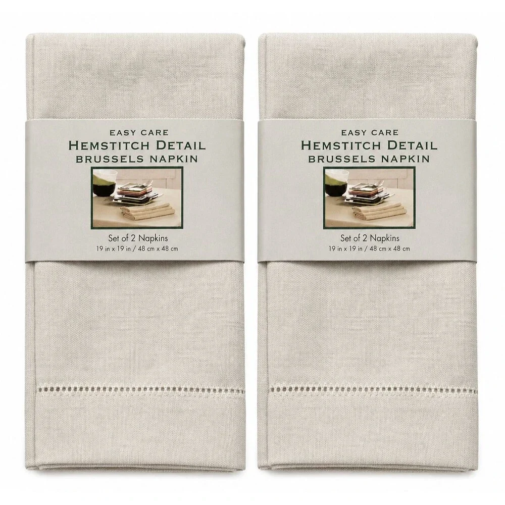 Brussels Fabric Napkins Set of 4 Beige 19x19